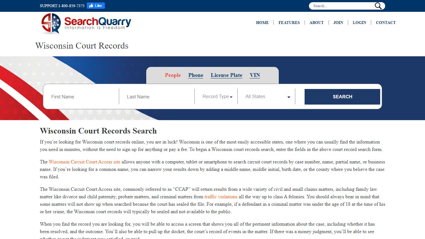 Enter a Name & View Wisconsin Court Records - SearchQuarry